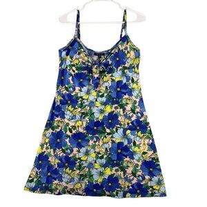 Top Shop Blue Floral Print Dress Women’s 8